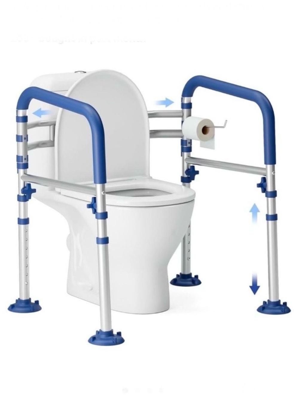 Loyoda Foldable Toilet Safety Rails for Seniors, Height & Width Adjustable Safet
